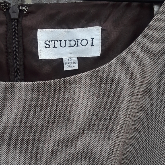 Studio 1 Brown Sheath Dress - Size 12 - Picture 2 of 7